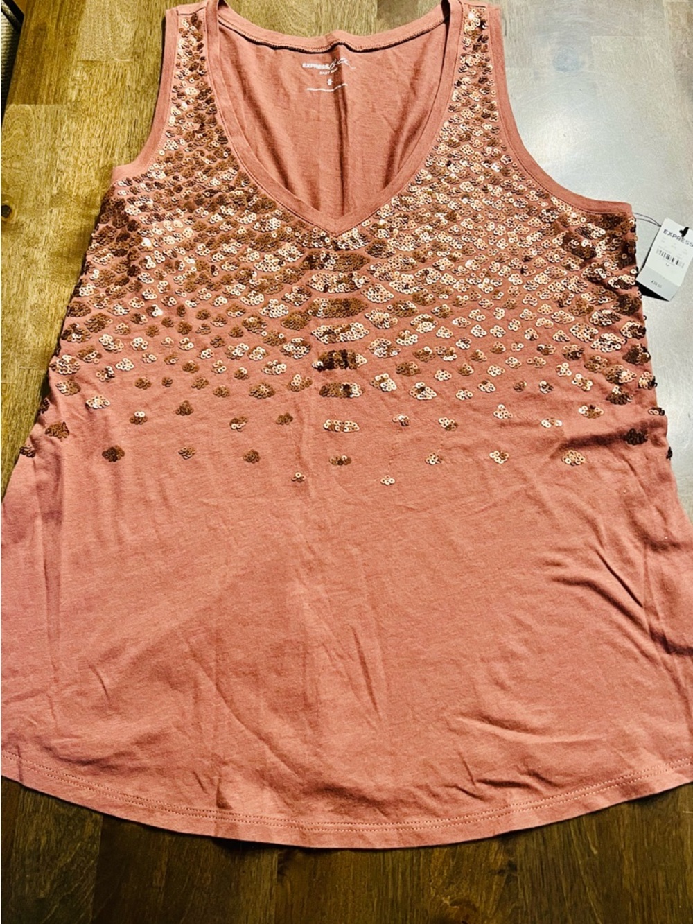 NWT Express Gold Sequin Top Size M